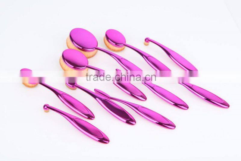 New High Quality 10pcs oval make up brush set, Oval foundation brush