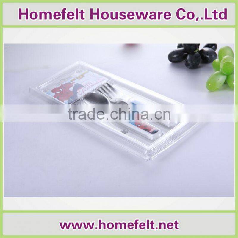 colored plastic handle cutlery/baby dinnerware set