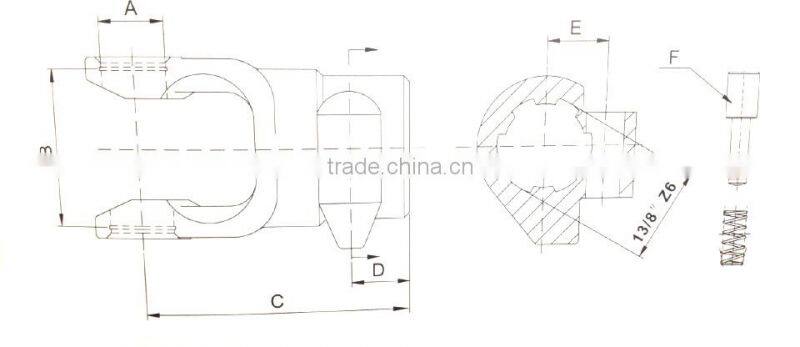 China custom best yellow colord end yokes for pto shaft in alibaba