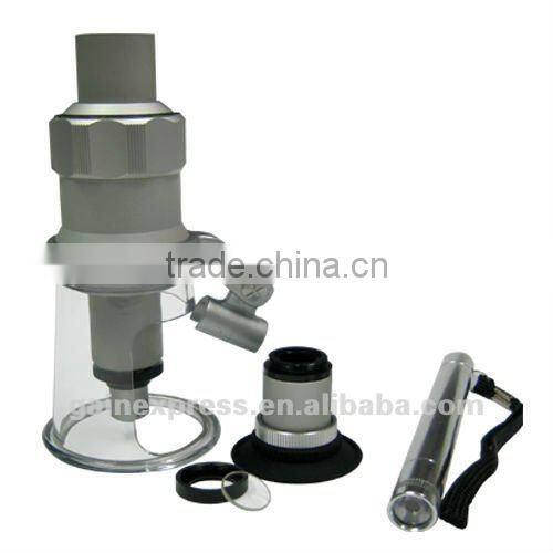 40x Mini Portable Measuring Microscope + Helicoid focusing + LED Penlight