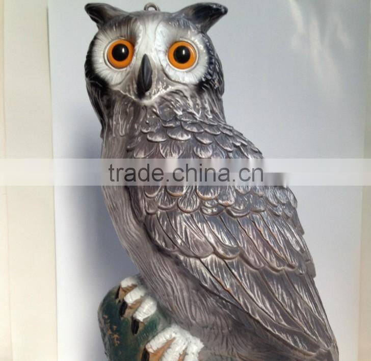 OEM Blow Molding Plastic PE Elbow Owl Garden Tool ,18"Garden Owl Huntting Decoy