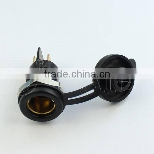 12V Auto Socket With Hexagonal Nut And Waterproof Merit Cover