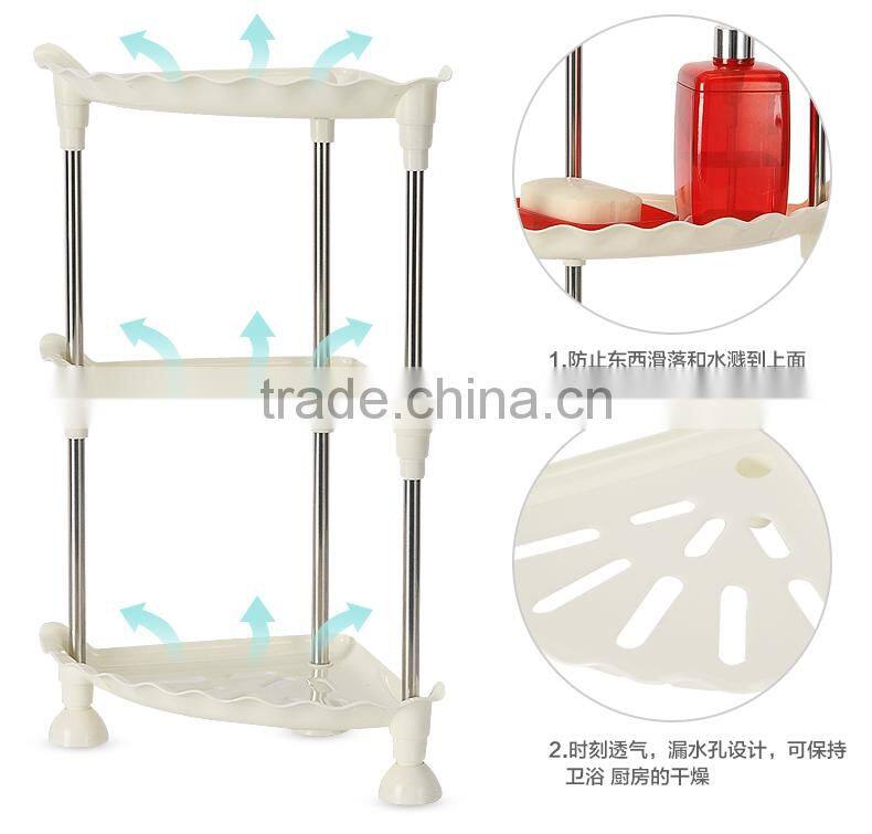 kitchen bathroom stainless steel storage rack/bathroom triangle corner storage rack 2 layers