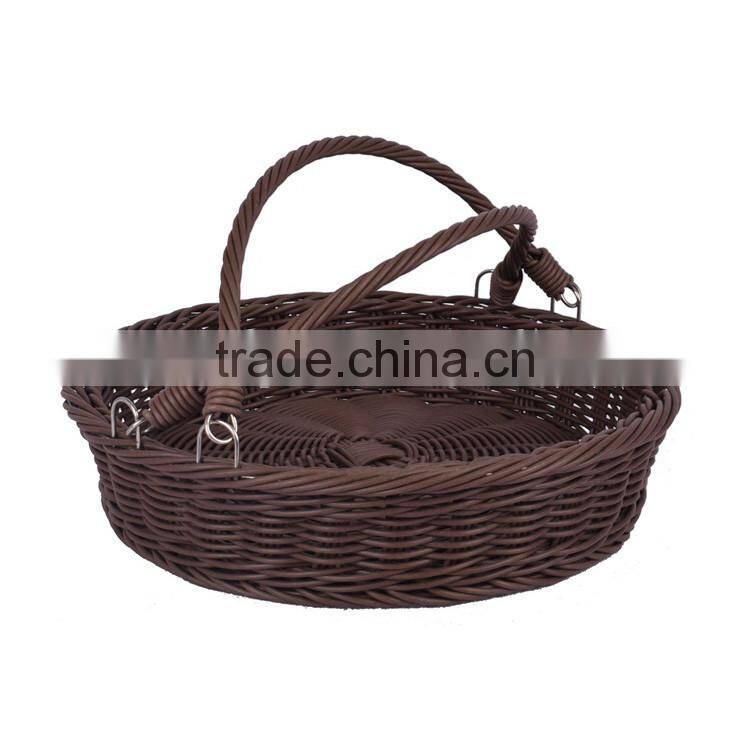 Large size fruit vegetable used cheap wholesale plastic wicker baskets with handles