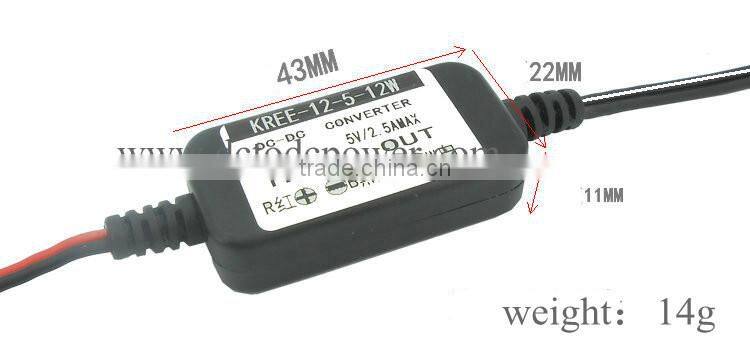 12v turn 5V1A2A module tachograph vehicle power cable 5V buck power converter modification