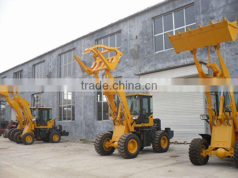 Farm machinery 4WD hydraulic ZL15F mini loader with joystick/pallet fork / snow pin