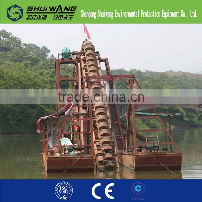 Sand gold mining equipment chain bucket river sand dredger for sale