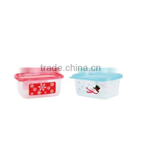 Square shaped plastic christmas container storage