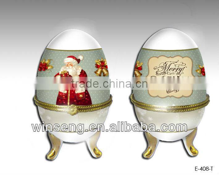 Wholesale Porcelain Egg-shaped Trinket box ornaments