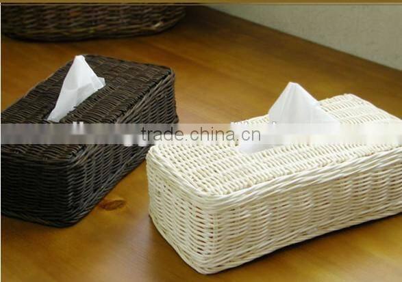 RH-YF05 high quality rectangular rattan napkin box tissue box