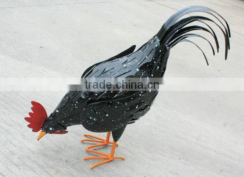 Metal rooster outdoor garden decor