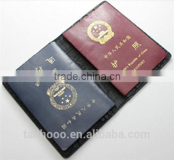 crocodile black leather passport hplder