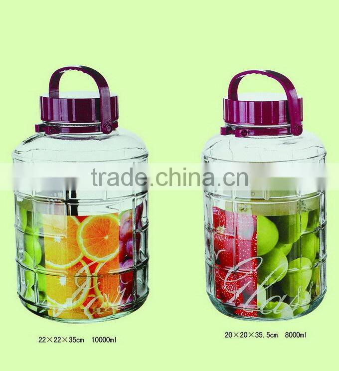 High quality clear glass container with tap