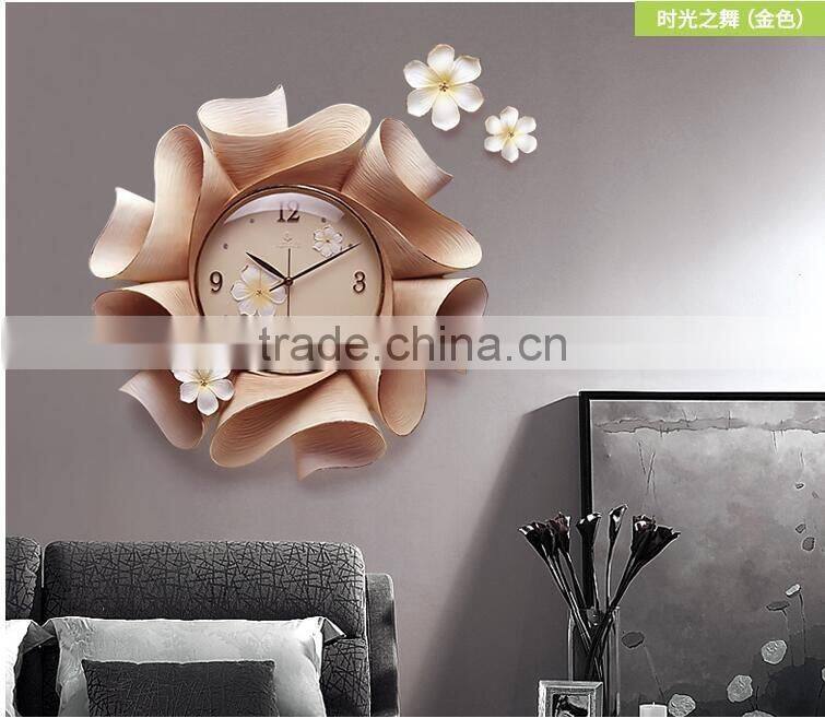 M22A Momoda Living room Creative modern hanging fancy elegant3D flower wall clock Quiet quiet quartz decoration large wall clock