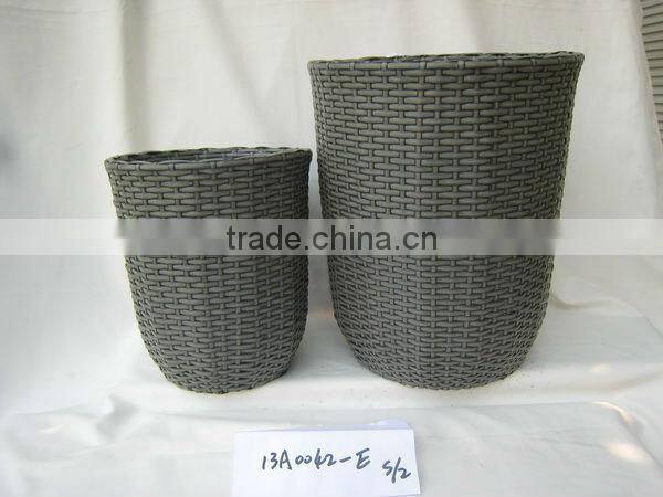 round dark brown woven basket