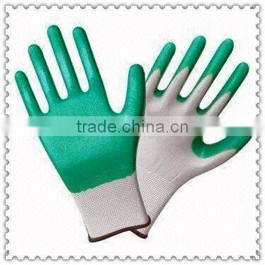 Green Nylon Nitrile Coated Industrial GlovesJRE64