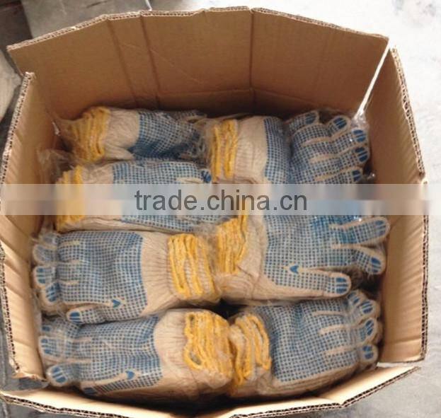 13 gauge PVC dotted cotton gloves/working gloves/safety gloves