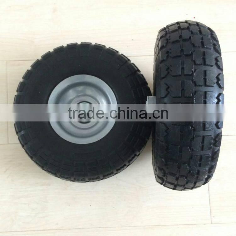Flat Free wheelbarrow tyre 10 inch 3.5-4 Solid Pu Foam Tire