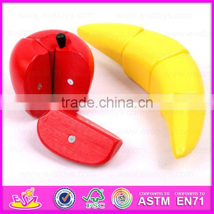 2015 new wooden kitchen set for baby, wooden vegetable cutting toy for children, pretend play wooden cutting toy W10B137