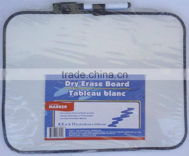 DRY ERASE WHITEBOARD with Marker 8.5" x 11" LIGHT DUTY White Board