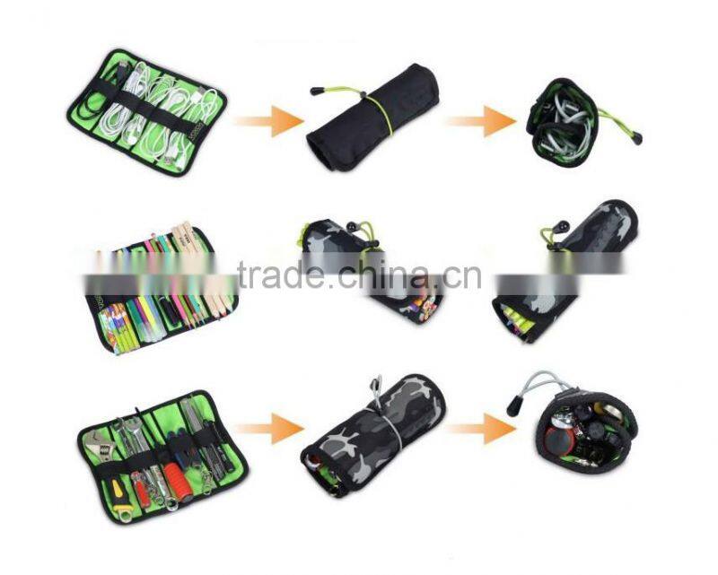 Foldable storage electronic tool bag for organizer