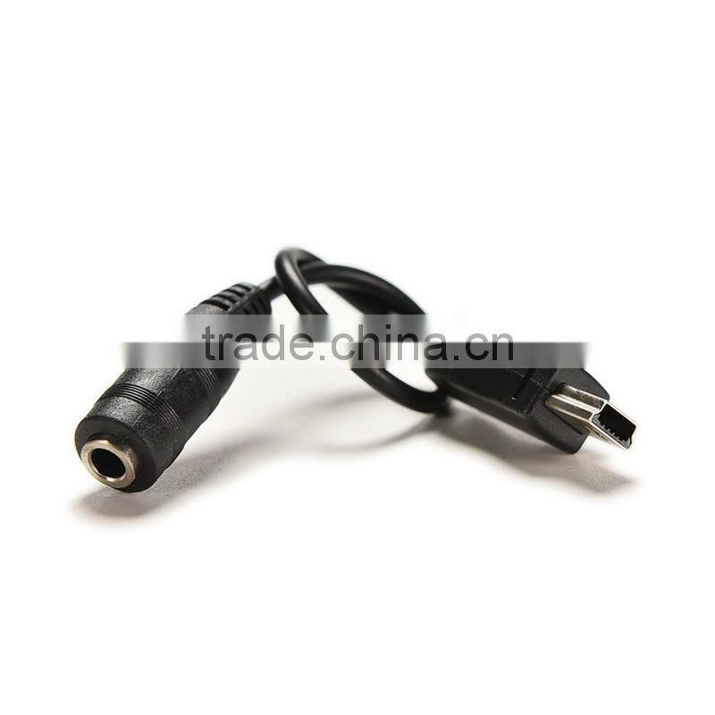 Mini USB Male to DC 3.5 3.5mm Jack Female Audio Cable Cord for Active Clip Mic Microphone Adapter