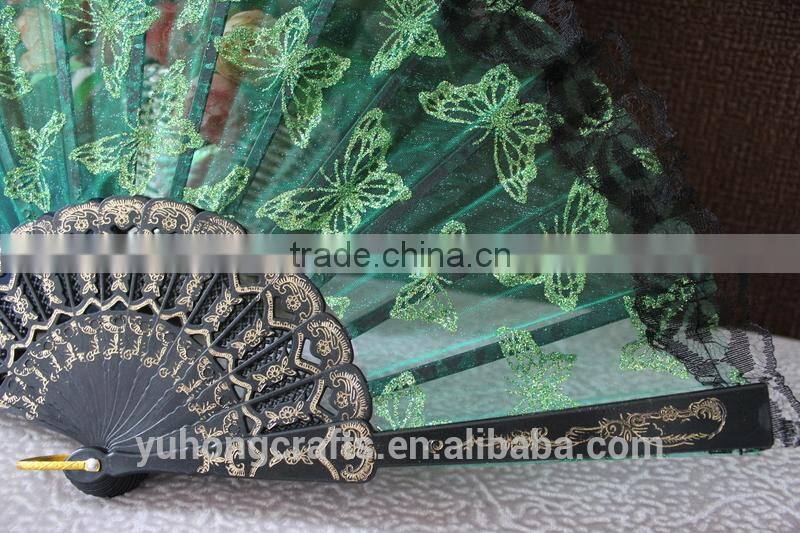 Lace fabric fan for party with low price