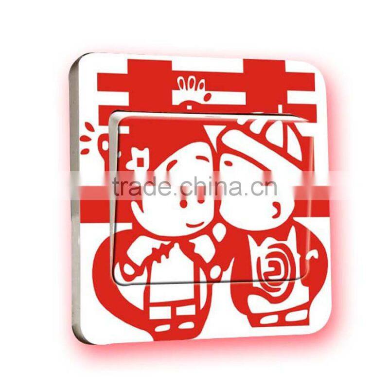 Fashion decorative wall sticker , waterproof bedroom switch stick