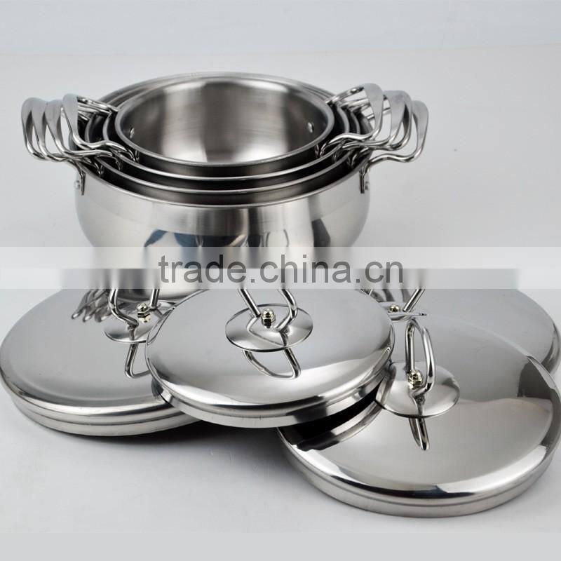24-30cm 8 pcs Stainless steel stockpot and cooking pot