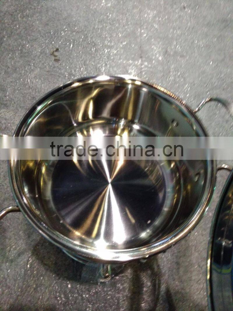 Hot sale stainless steel round cheese/chocolate fondue set with fork