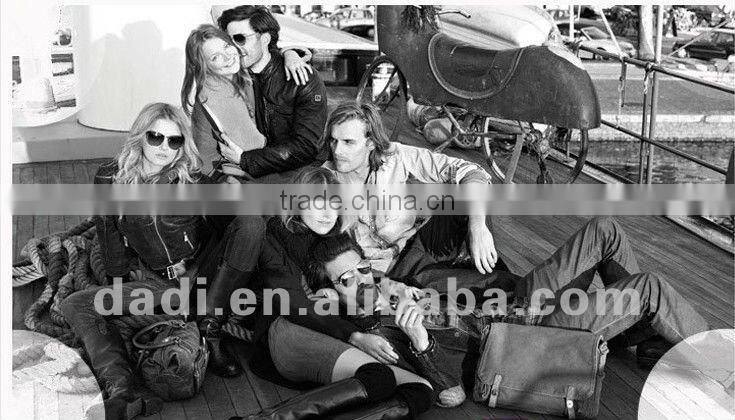 Men leather jacket with fur collar