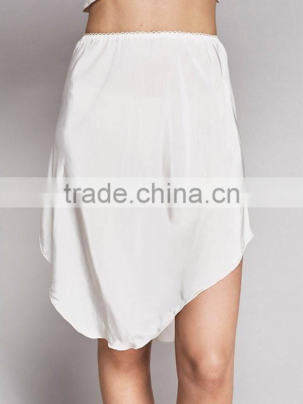 Halter lace insert crop top and asymmetrical skirts ladies two piece sets 2017 Guangzhou new fashion