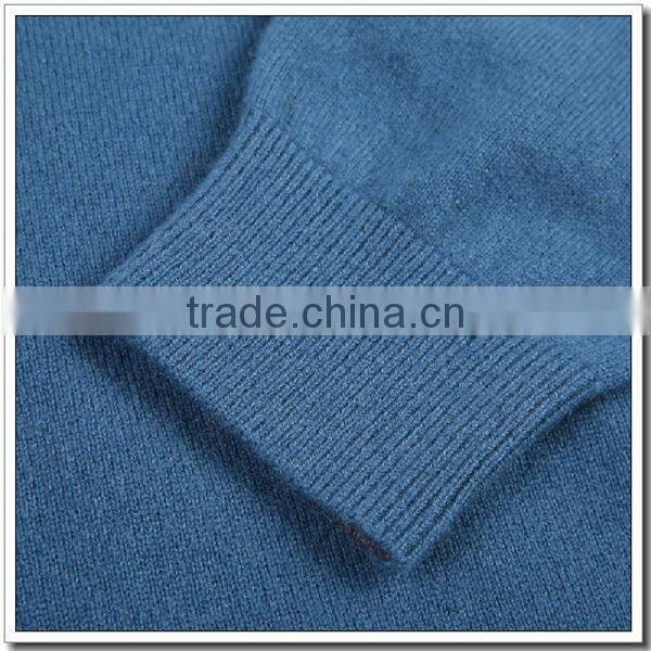 Men's knitted contrast color cashmere pullover sweater