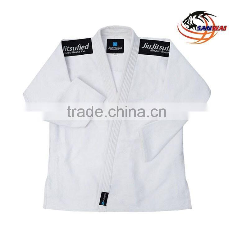 450gsm double weave fabric Gracie jiu-jitsu gi with custom embroideries and patches