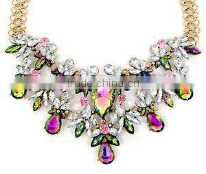 leaf shape k5 crystal sew on stones with silver plated/foiled flat back
