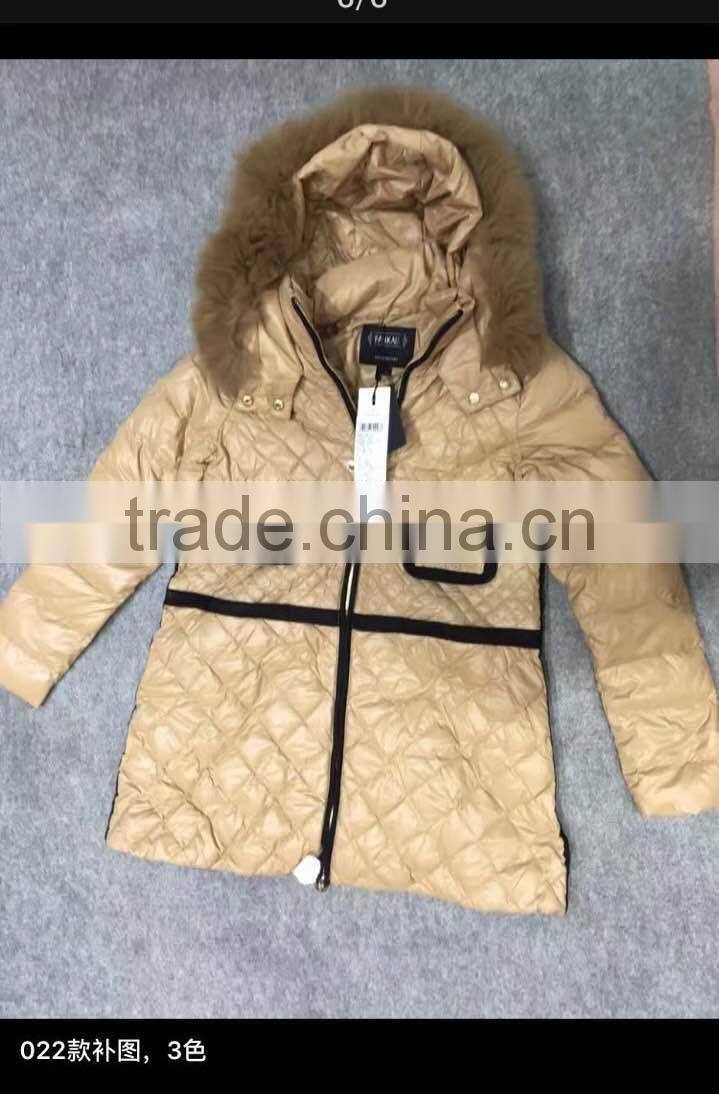 GZY down filled jacket warehouse guangzhou mixed coat winter anti-static cheap china stock 2017 good quality
