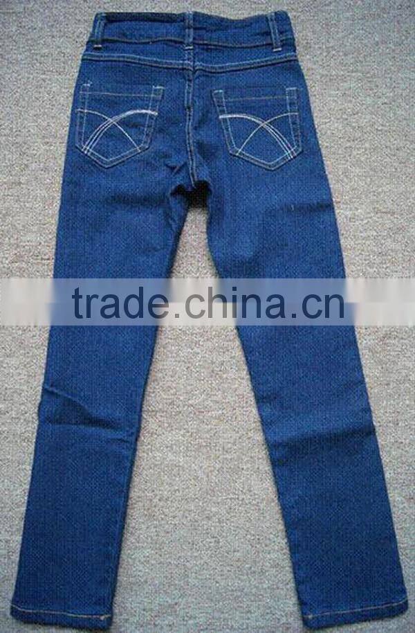factory supply embroidery blue high-rise jeans stock lot