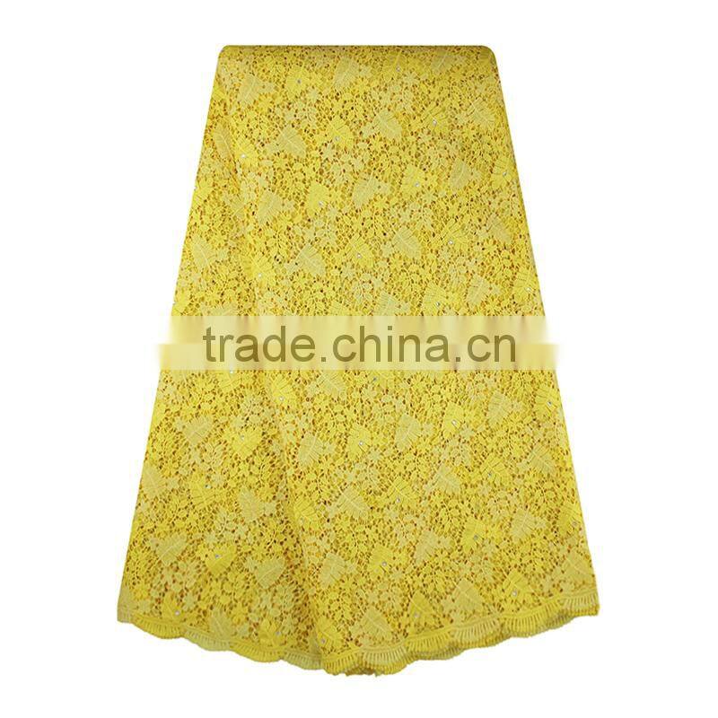 2017 Nigeria Asoebi Dress Fabrics Multi-color African Guipure Cord Lace