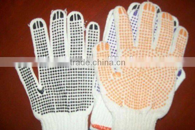 10 Gauge Hot Sale PVC dotted gloves/Cotton