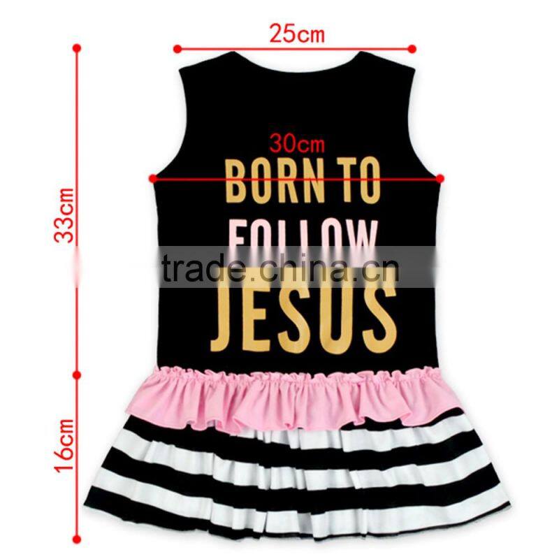 Wholesale 3pcs children clothing set sleeveless ruffle 3 layers edible fungus shirt and pant gilr short layeredtriple ruffle set