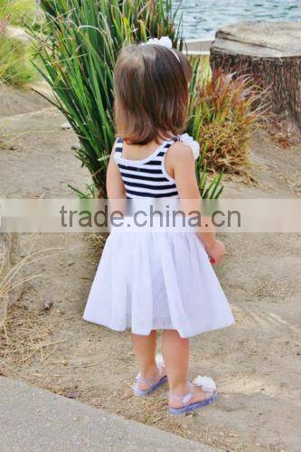 baby girls dresses Girls 4th of July dress Wholesale Baby Girls Summer Stripe Boutique July 4th Lastst Dress Cotton Pettidresses