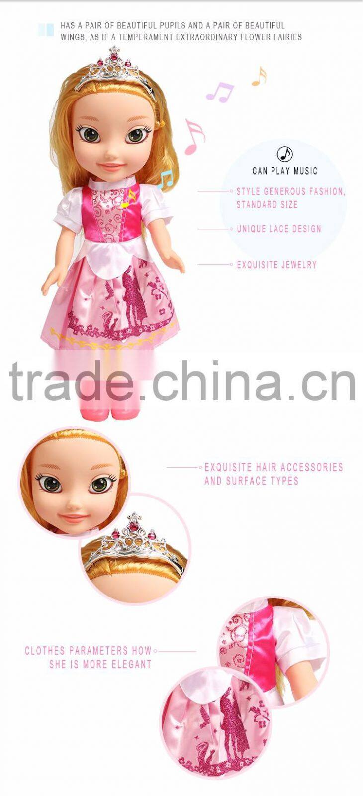 Custom vinyl plastic fairy princess barbiee kid toy doll
