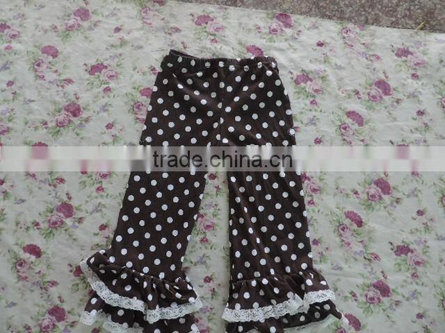 2017 Summer Baby Girls Ruffle Pants Little Girls Ruffle Lace Polka Dot Capris casual pants