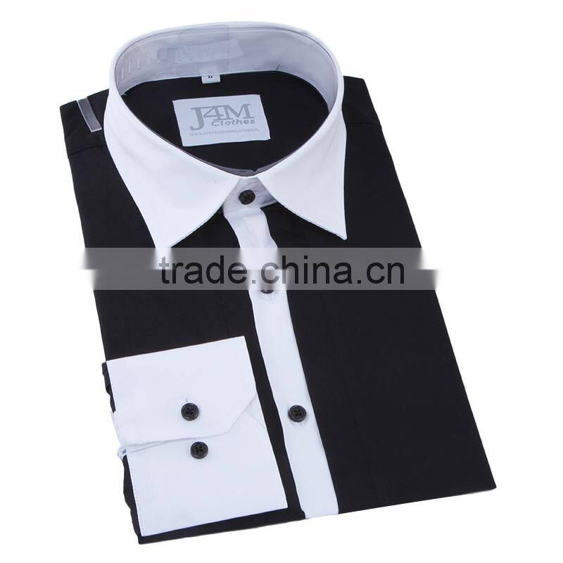 slim fit contrast color casual custom long sleeve men shirt