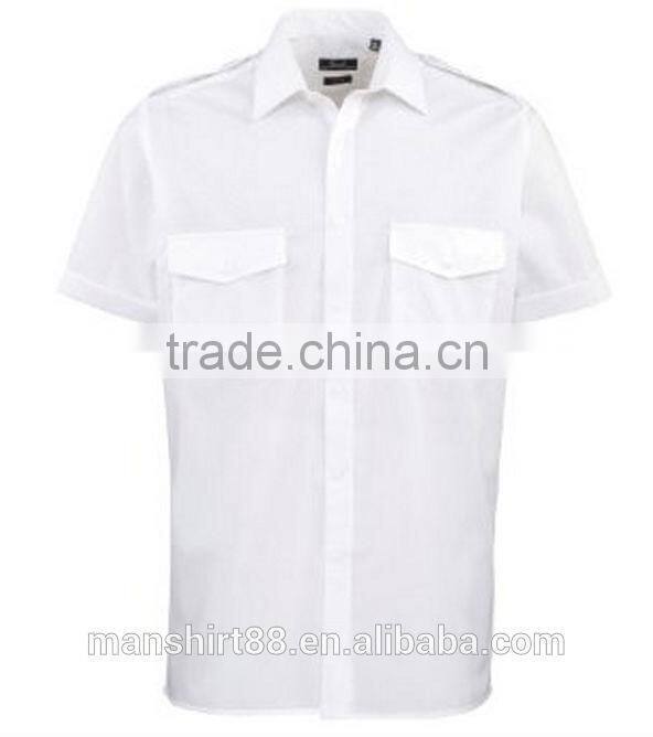 premier mens short sleeve white airline shirts airline pilot shirts