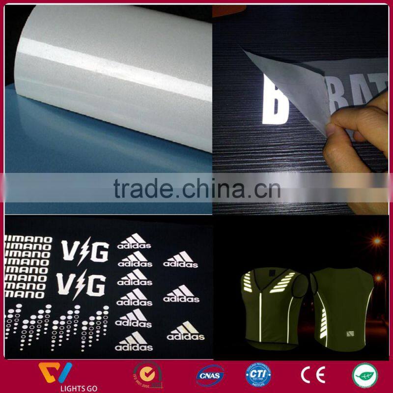 China supplier high visible 3m 5510 reflective warning stripy tape for cloth and shoes logo