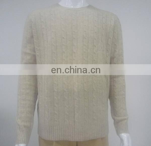 wholesale top quality 7gg cable knitted pure men cashmere sweaters from China alibaba