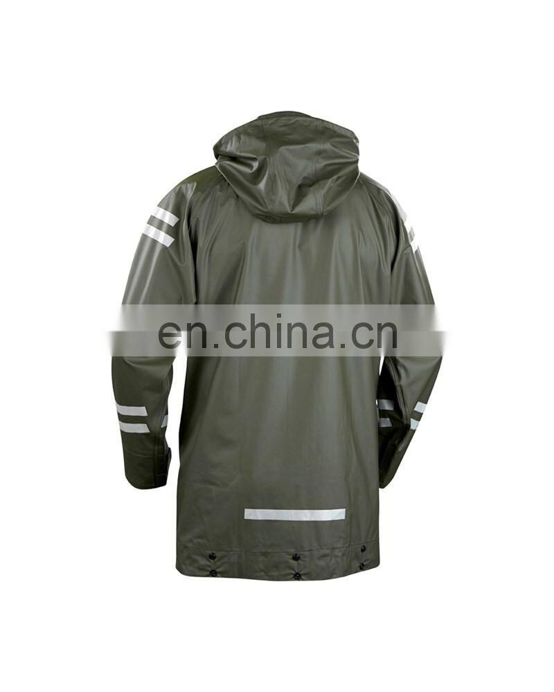 manufactures Waterproof Breathable PU rainwear Rain Coat for workers