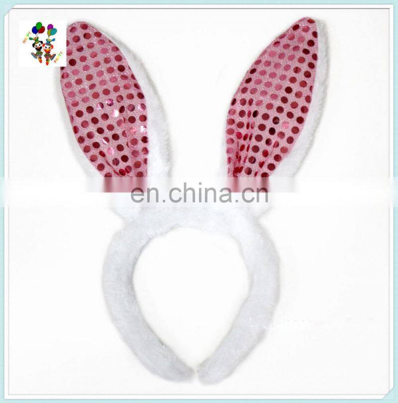 Easter White Fur Sparkle Bling Rabbit Bunny Ear Party Headbands HPC-0702