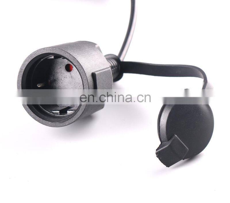 Extension cord with string lights for holiday decoration with colorful bulbs